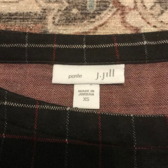 J. Jill Window Pane Top - Navy Red White - Size XS - Picture 4 of 6